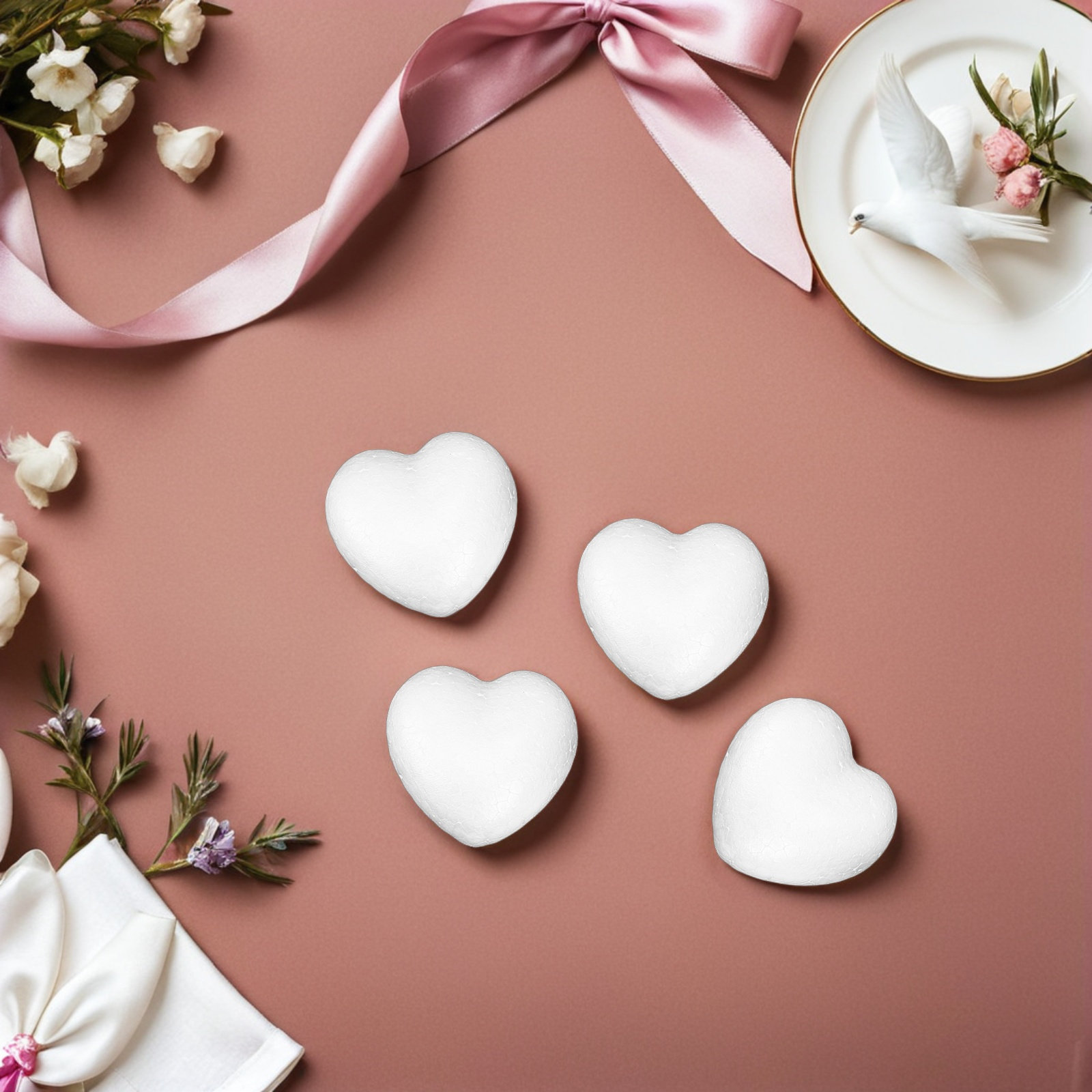 Craft Embellishment - 20Pcs Smooth Foam Heart Balls DIY
