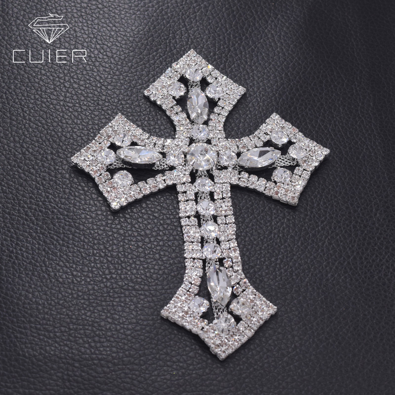 Sew On Rhinestone - CuiEr 10pcs/lot Rhinestones Cross sewing appliques
