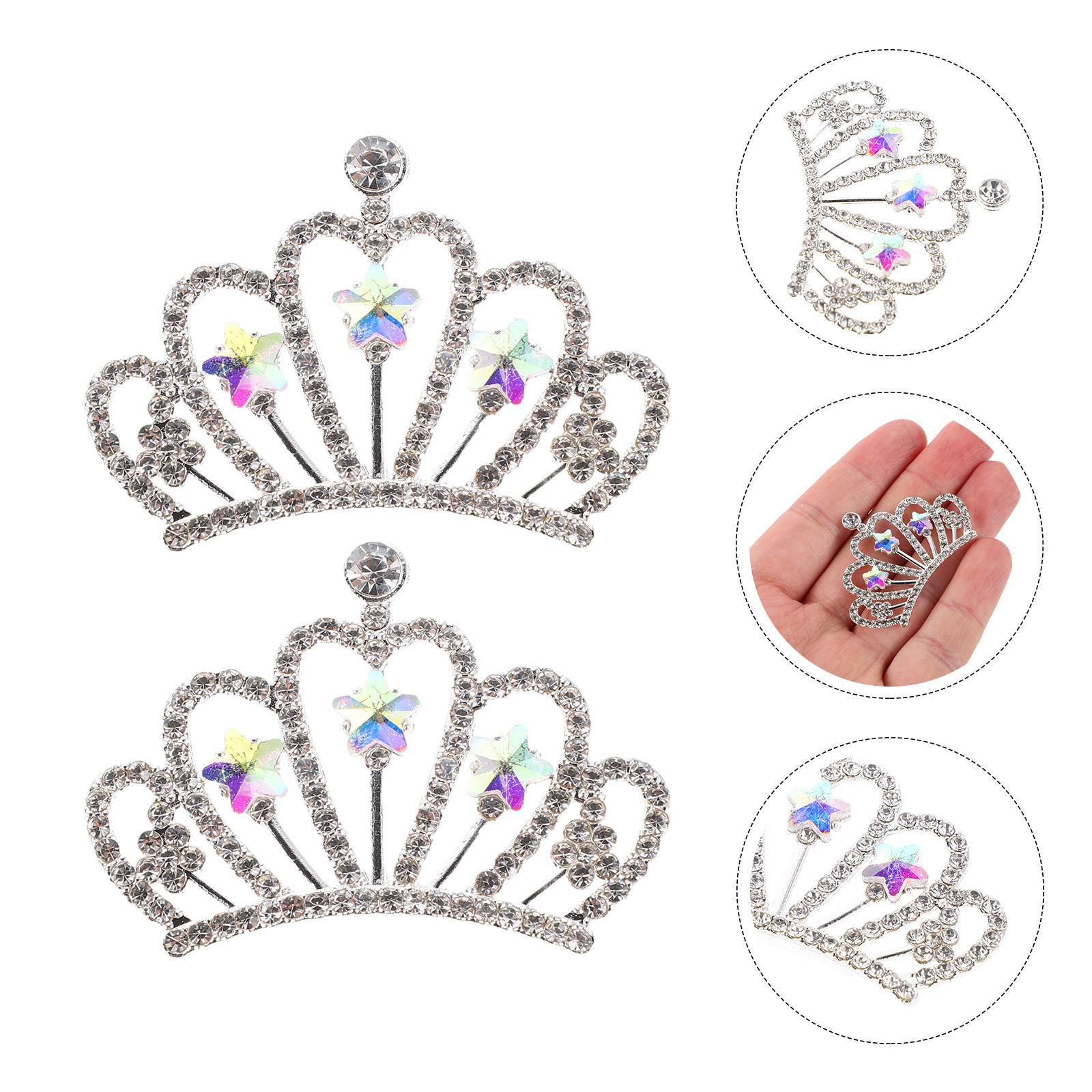 Craft Embellishment - 10Pcs Rhinestone Crown Embellishments Mini Crystal