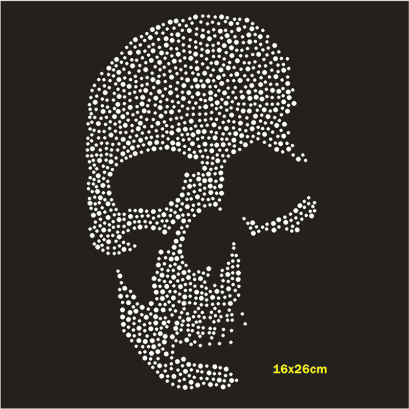 Skull Hotfix Strass Motif Cust - Hotfix Rhinestone Sheet recension och pris