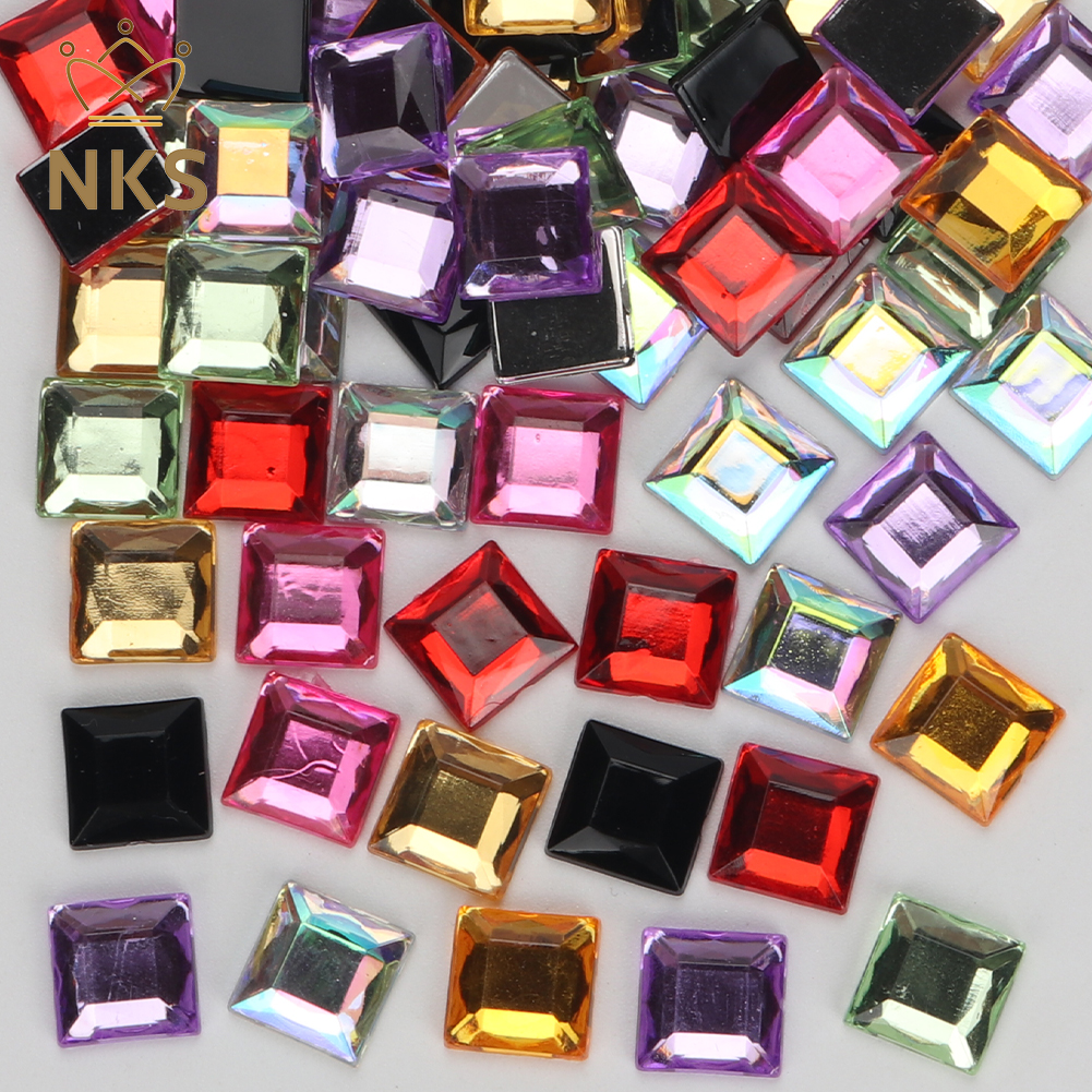 NKS 10mm 12mm Faceted Square C - Hotfix Rhinestone Sheet recension och pris