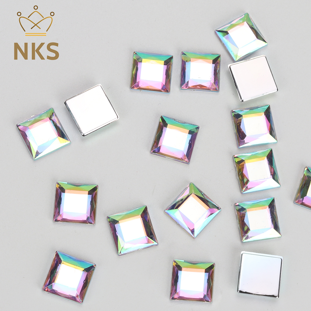 NKS 10mm 12mm Faceted Square C - Hotfix Rhinestone Sheet recension och pris
