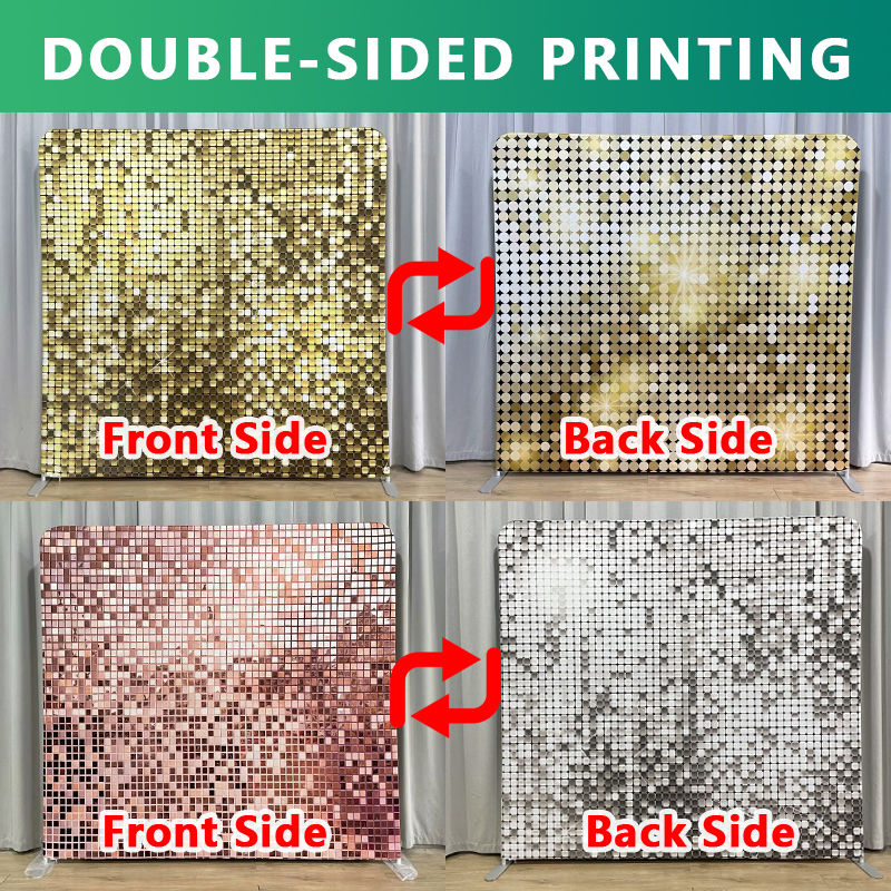 8x8ft Gold Glitter Photo Fabri - Sequin Fabric Panel recension och pris