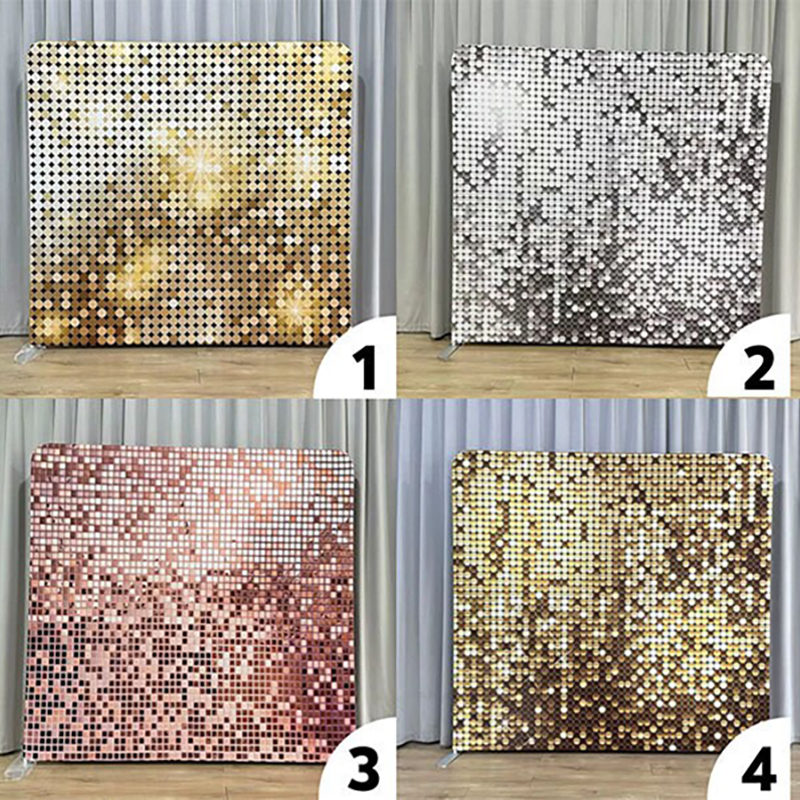 8x8ft Gold Glitter Photo Fabri - Sequin Fabric Panel recension och pris