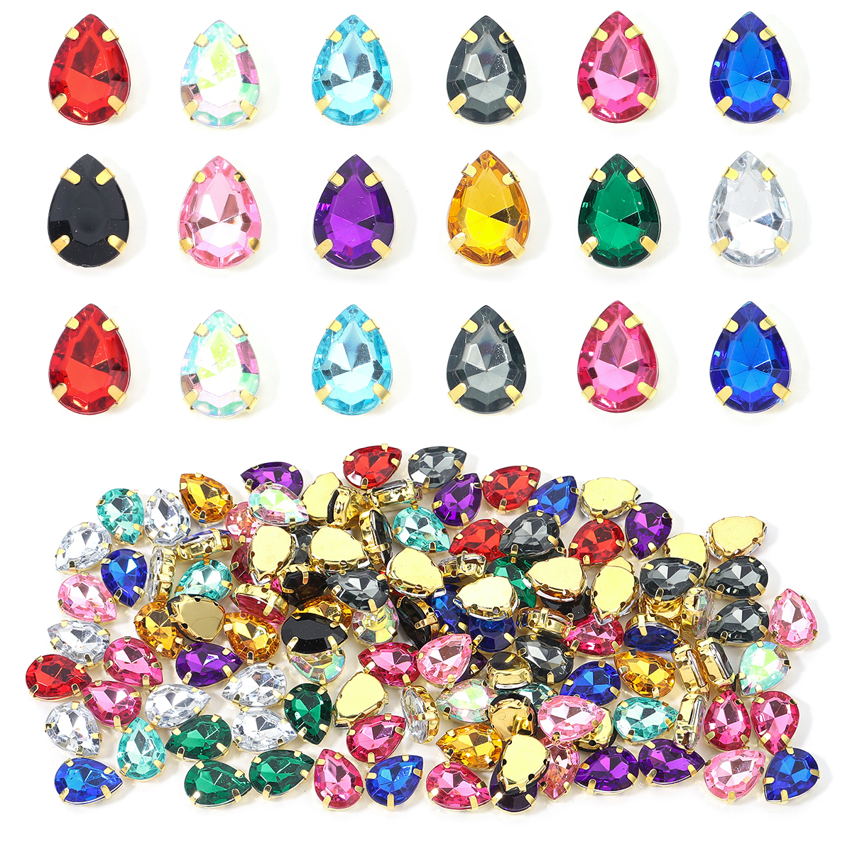 50pcs Colorful Sew-on Claw Rhi - Sew On Rhinestone recension och pris