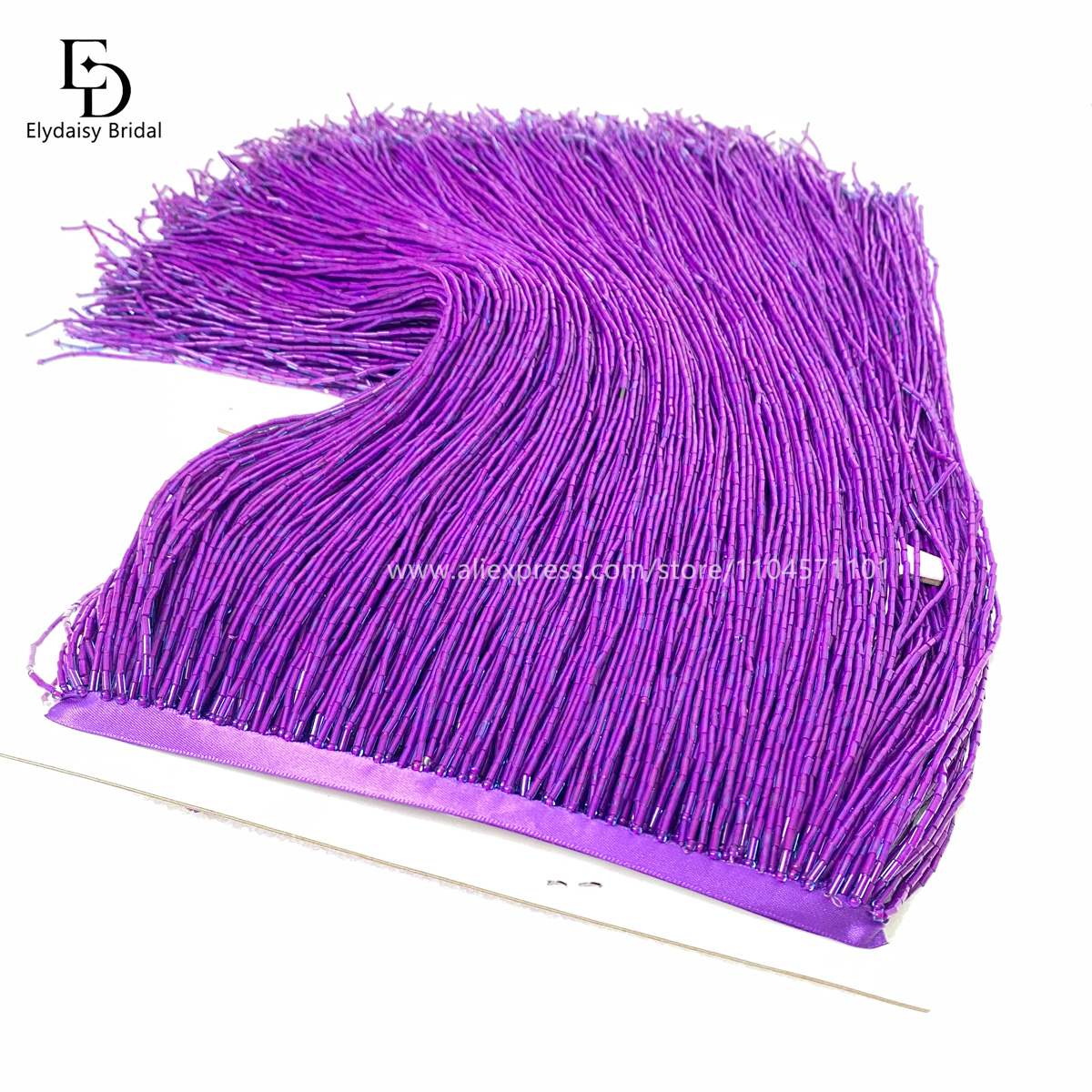 30CM Long Purple Green Black B - Beaded Trim Fringe recension och pris