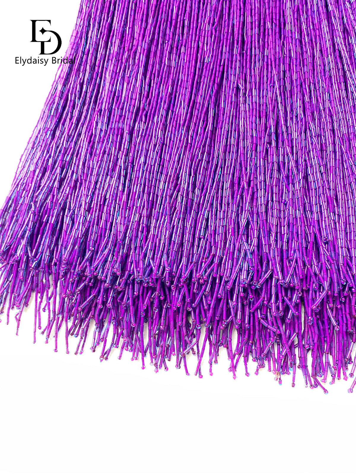 30CM Long Purple Green Black B - Beaded Trim Fringe recension och pris