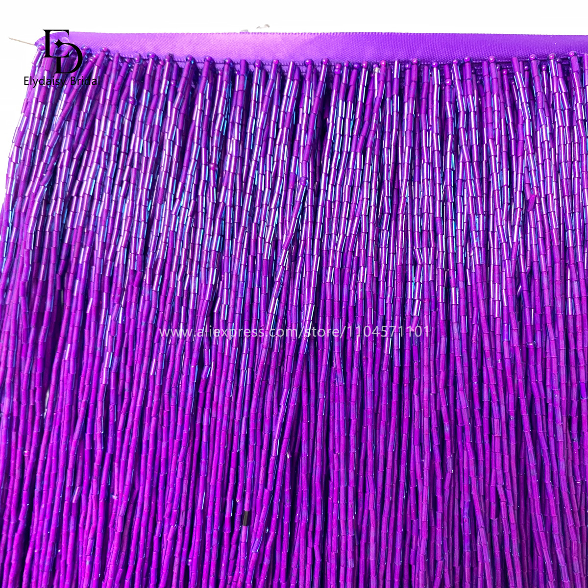 30CM Long Purple Green Black B - Beaded Trim Fringe recension och pris