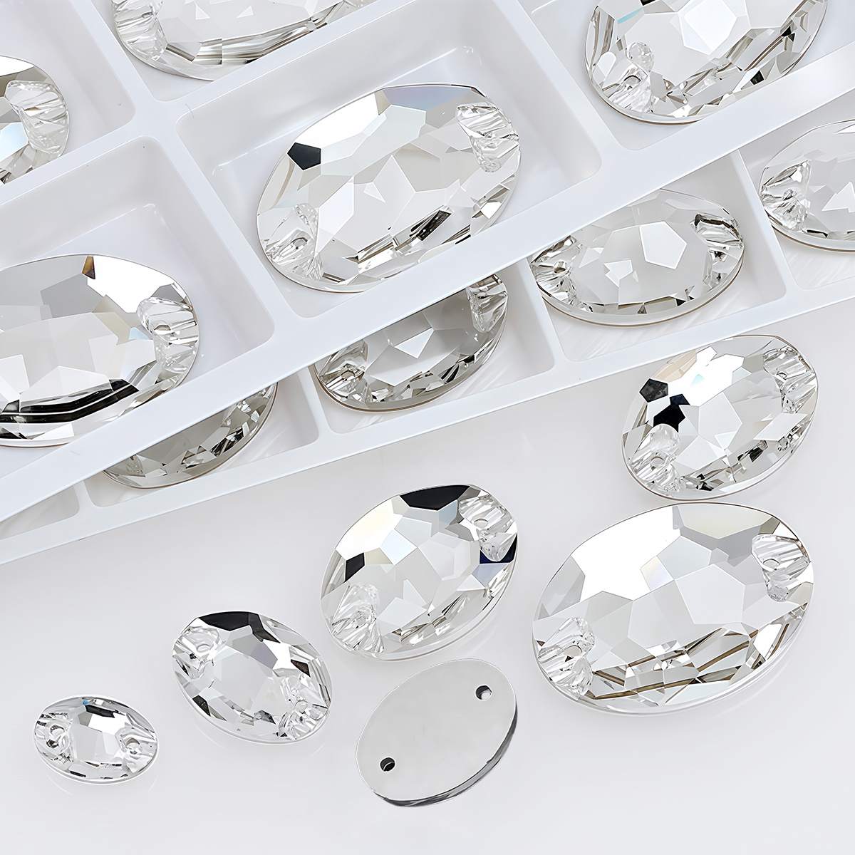 Oval Ellipse Crystal Clear Gla - Sew On Rhinestone recension och pris