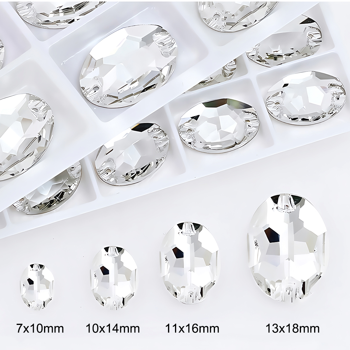 Oval Ellipse Crystal Clear Gla - Sew On Rhinestone recension och pris