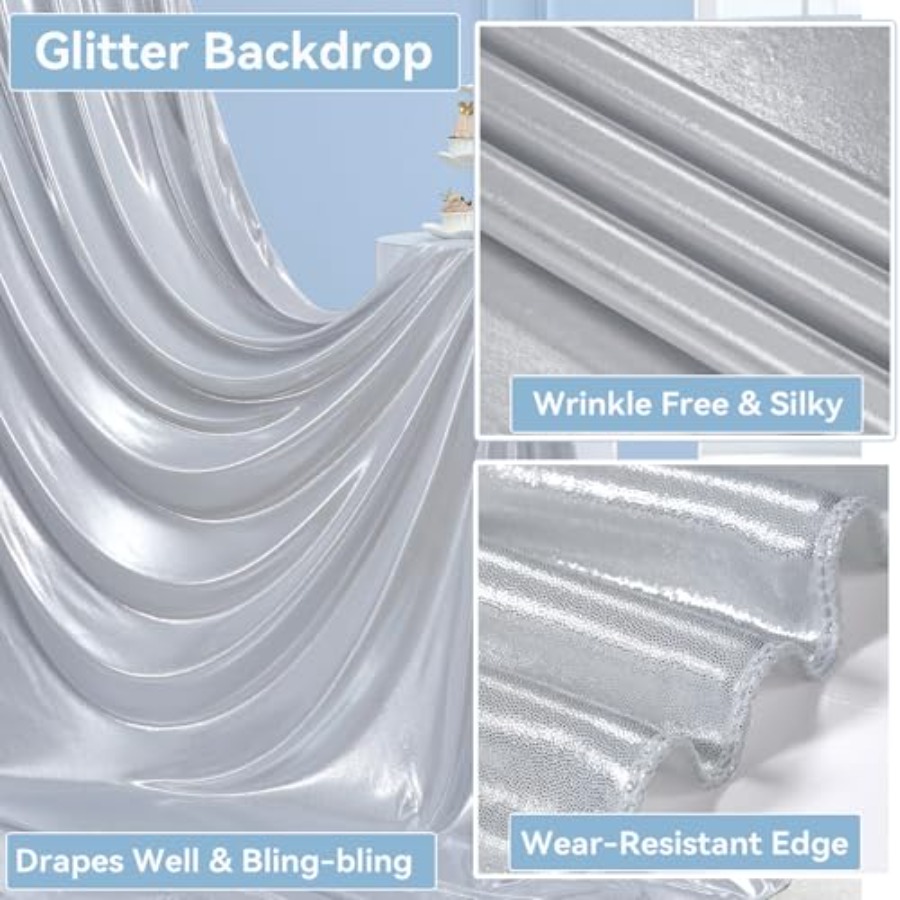 Parties and weddings: silver s - Sequin Fabric Panel recension och pris