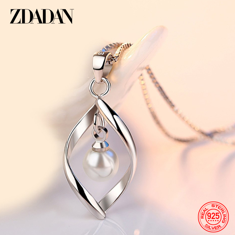 ZDADAN 925 Sterling Silver Hol - Pearl Trim Chain recension och pris