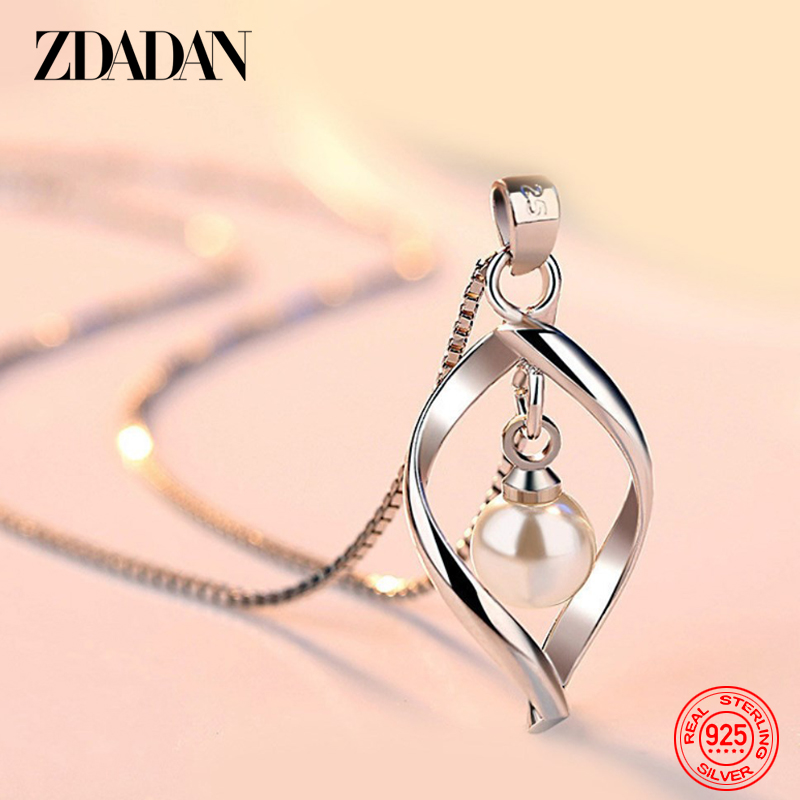 ZDADAN 925 Sterling Silver Hol - Pearl Trim Chain recension och pris