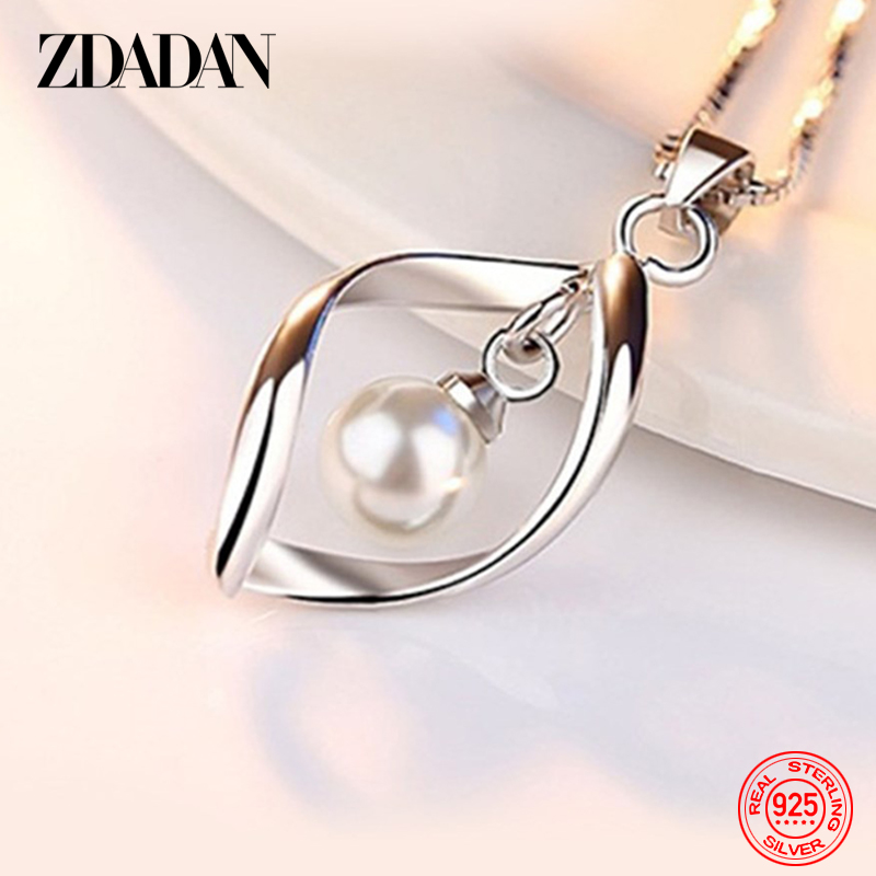 ZDADAN 925 Sterling Silver Hol - Pearl Trim Chain recension och pris