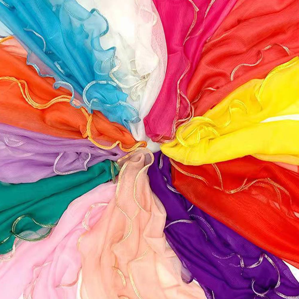 Lightweight Hijab Silk Shawl W - Tassel Fringe Trim recension och pris