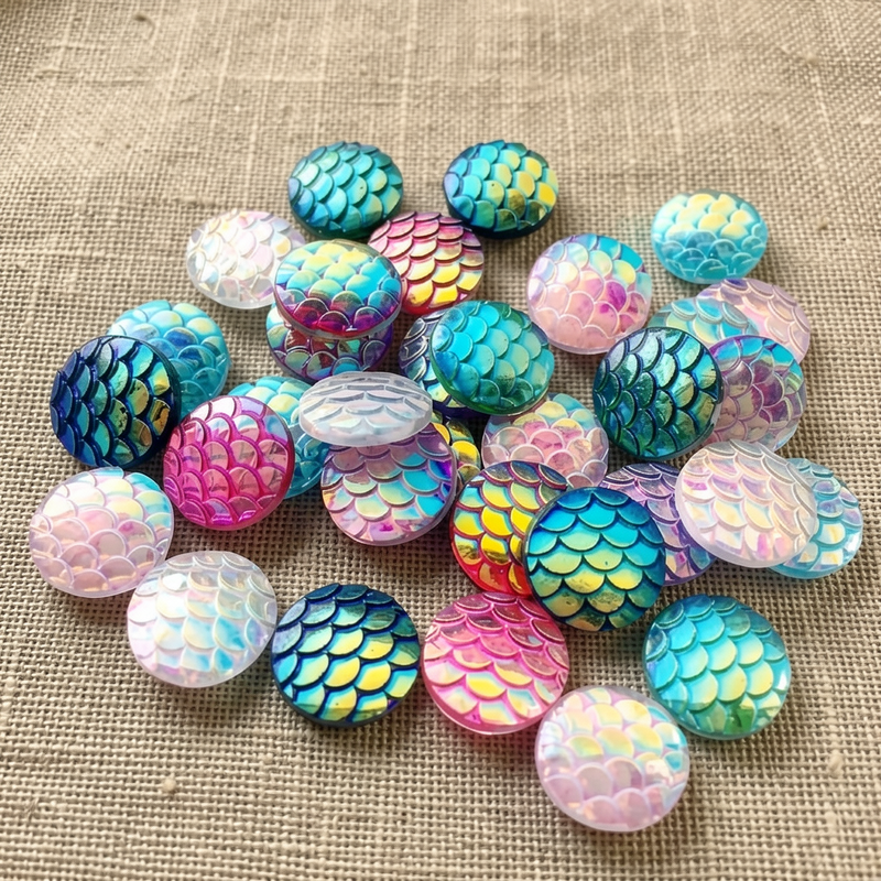 80pcs 12mm Mermaid Fish Scale  - Embellishment Glue Craft recension och pris