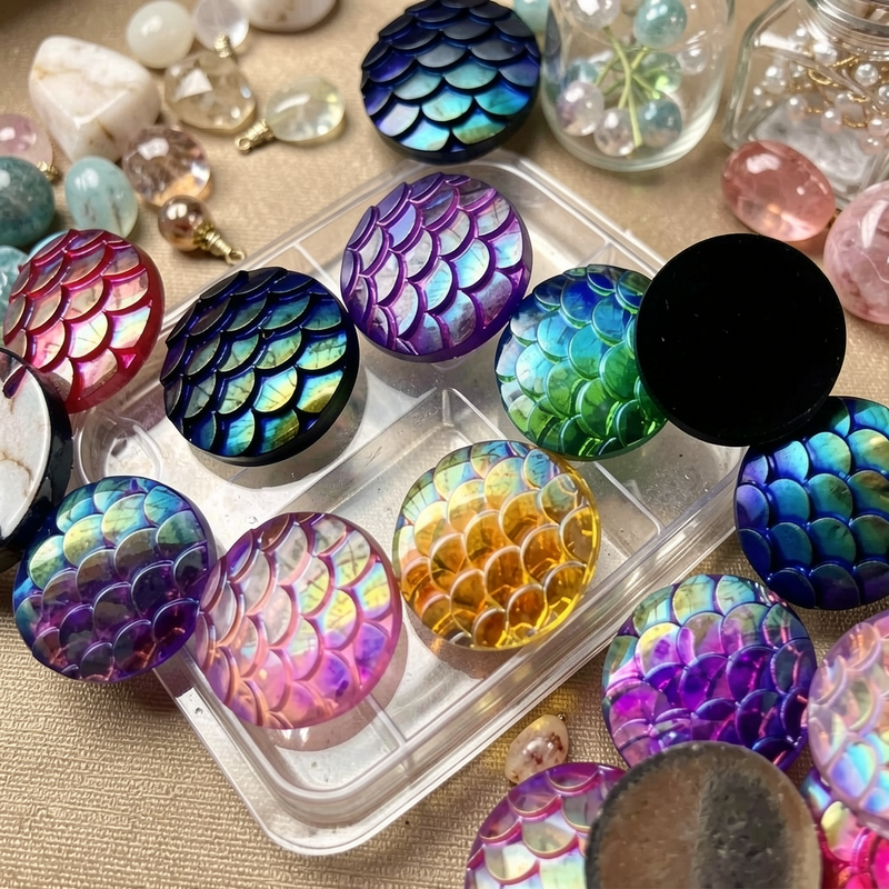 80pcs 12mm Mermaid Fish Scale  - Embellishment Glue Craft recension och pris