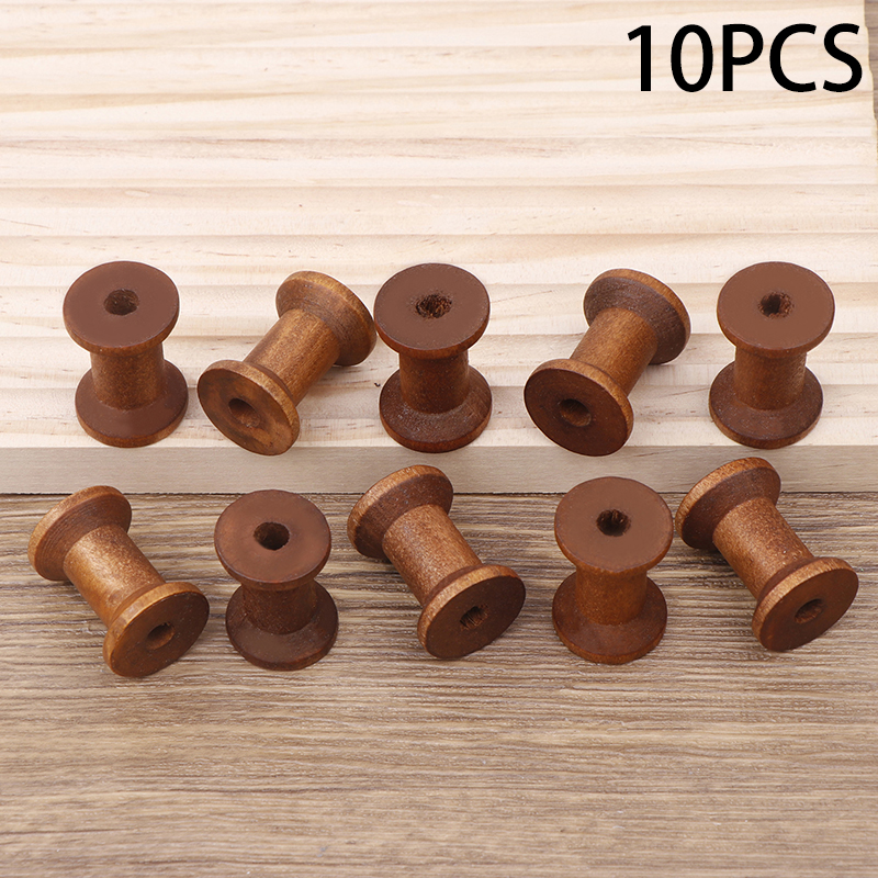 10Pc Vintage Wooden Spools DIY - Organza Ribbon Spool recension och pris