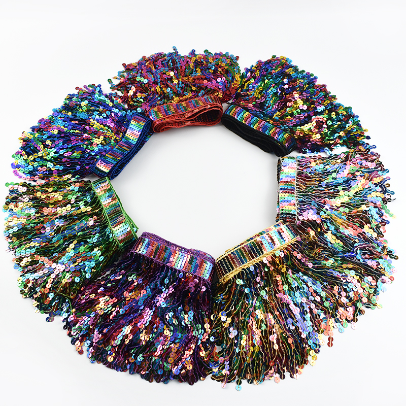5/10Yards Sequin Fringe Tassel - Beaded Trim Fringe recension och pris
