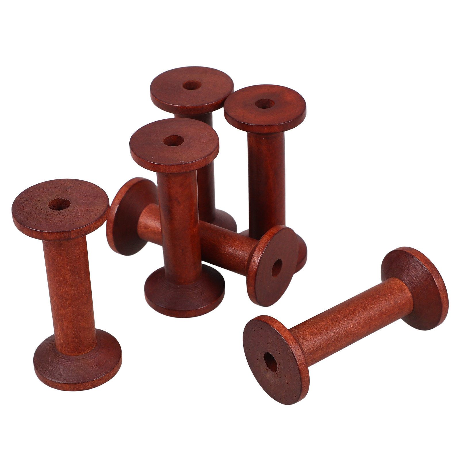 6Pcs Smooth Wood Thread Spools - Embroidery Craft recension och pris