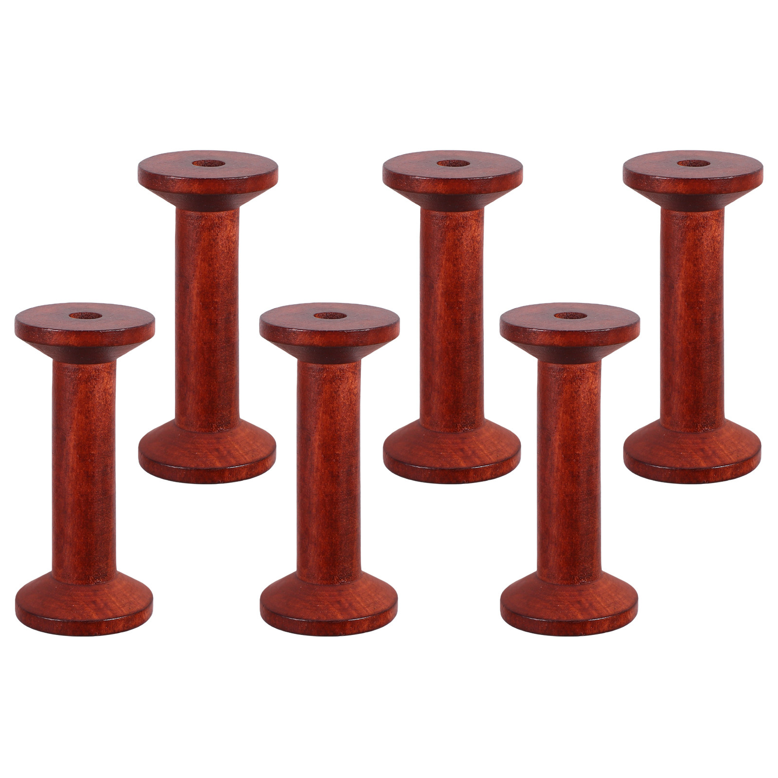 6Pcs Smooth Wood Thread Spools - Embroidery Craft recension och pris