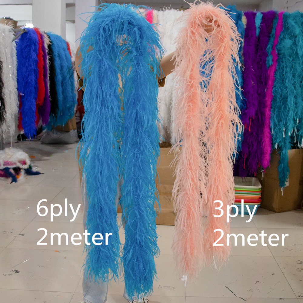 Natural Ostrich Feather Boa 1  - Feather Trim Marabou recension och pris