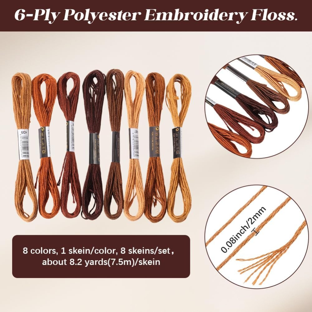 8 Skeins 6 Strands Brown Embro - Embroidery Embellishments recension och pris