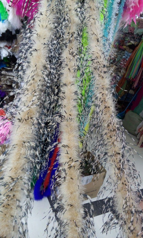 2Yards/lot Luxury Khaki&BLACK& - Feather Trim Marabou recension och pris