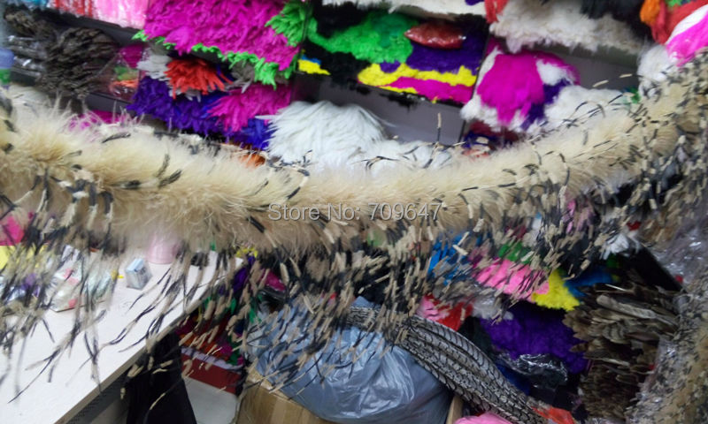 2Yards/lot Luxury Khaki&BLACK& - Feather Trim Marabou recension och pris
