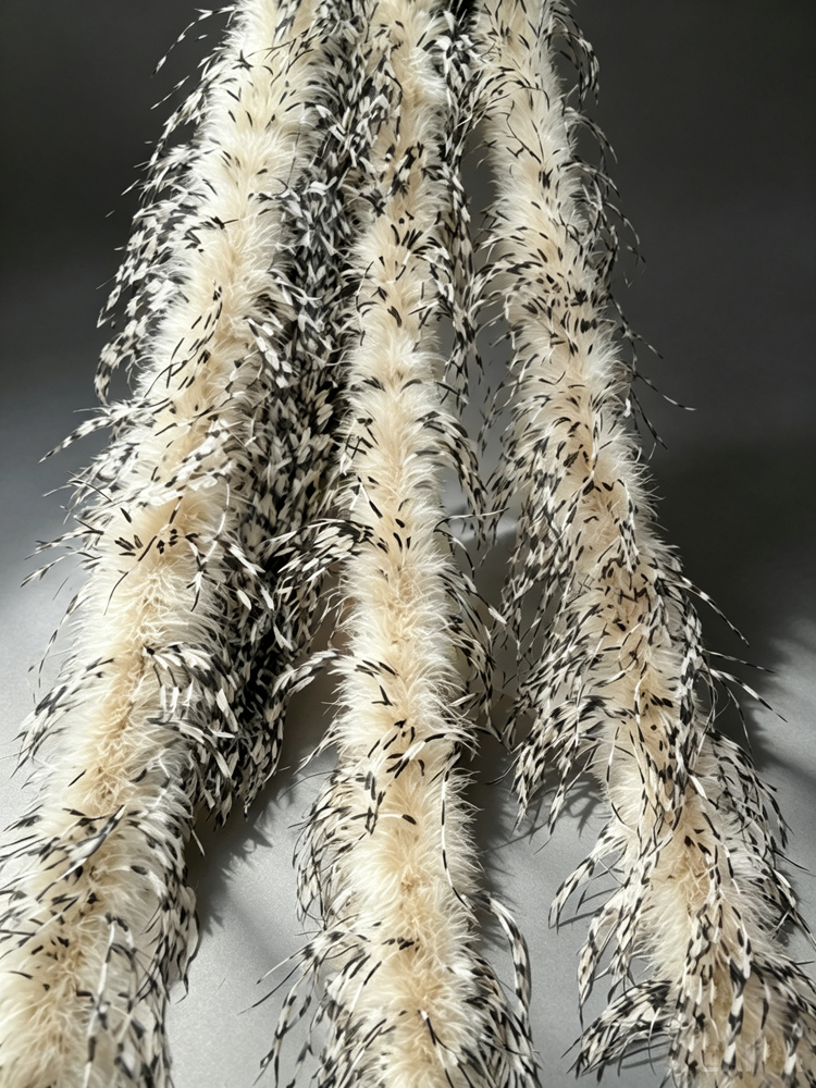 2Yards/lot Luxury Khaki&BLACK& - Feather Trim Marabou recension och pris