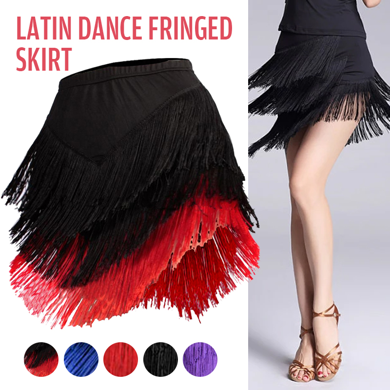 New Fashion Latin Dance Skirt  - Tassel Fringe Trim recension och pris