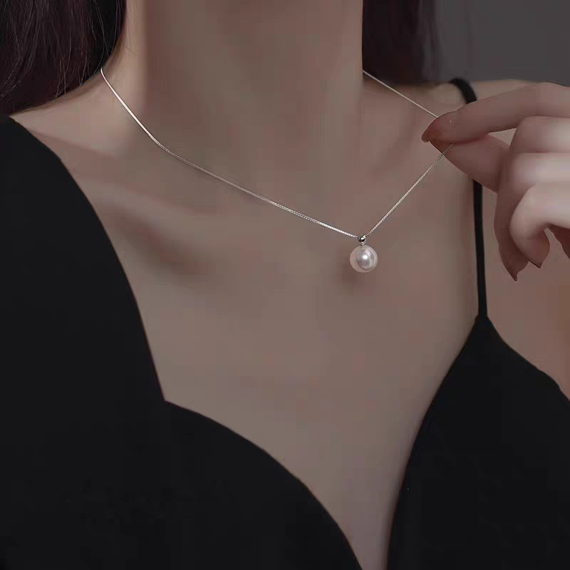 925 Sterling Silver 8mm Pearl  - Pearl Trim Chain recension och pris