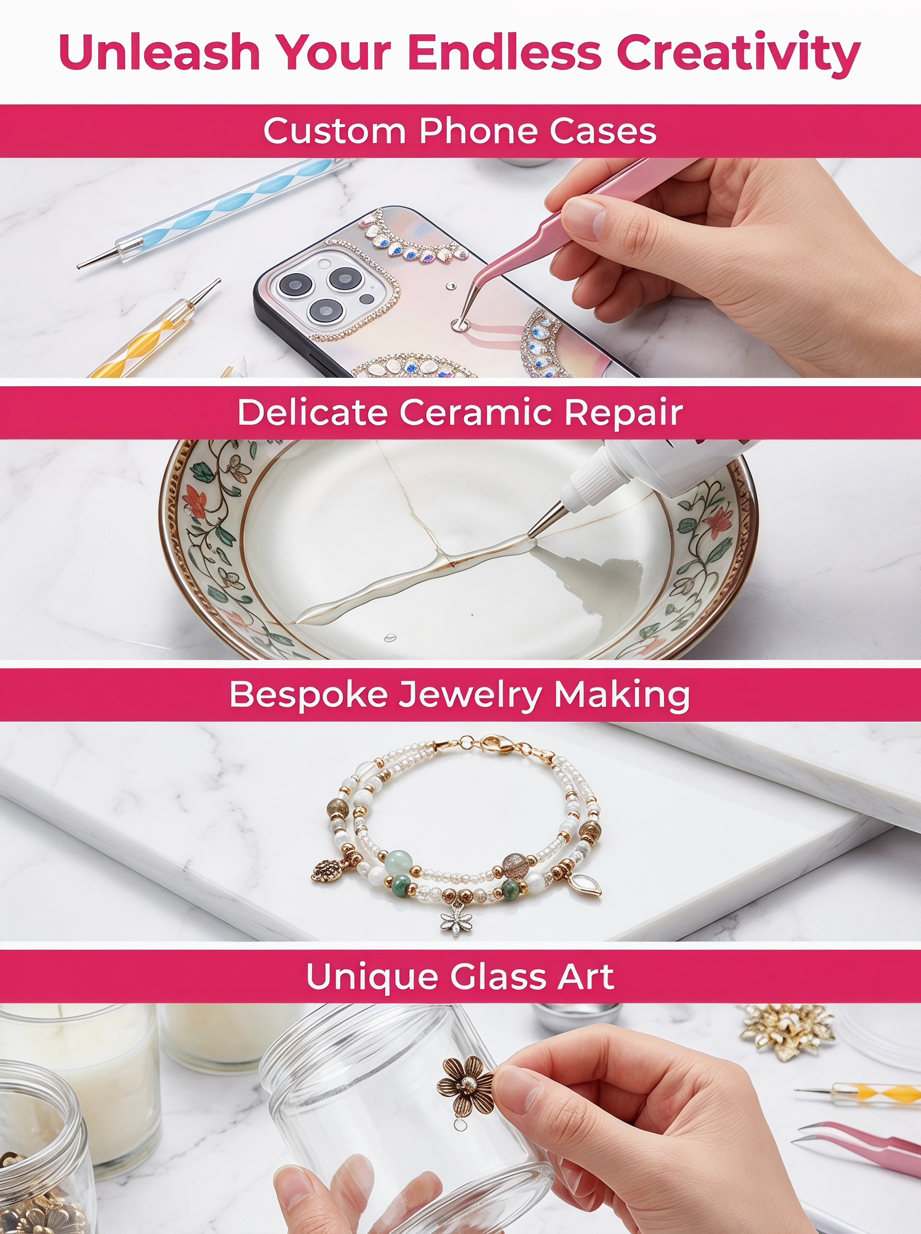 3Pcs Transparent Invisible Jew - Embellishment Glue Craft recension och pris