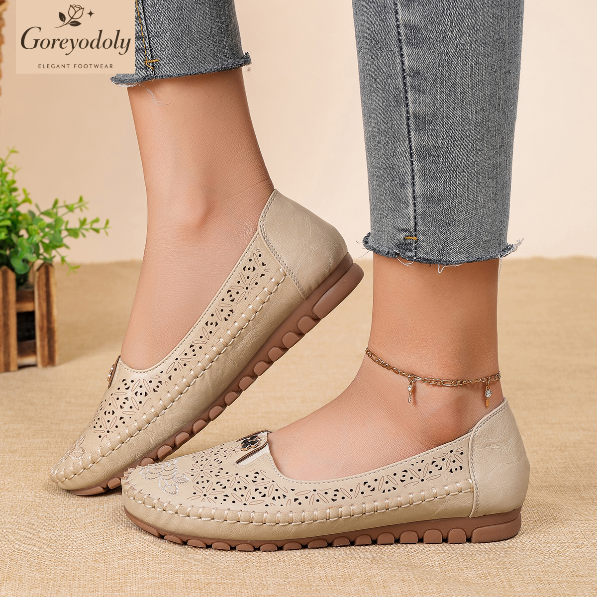 Goreyodoly women loafers flora - Embroidery Embellishments recension och pris