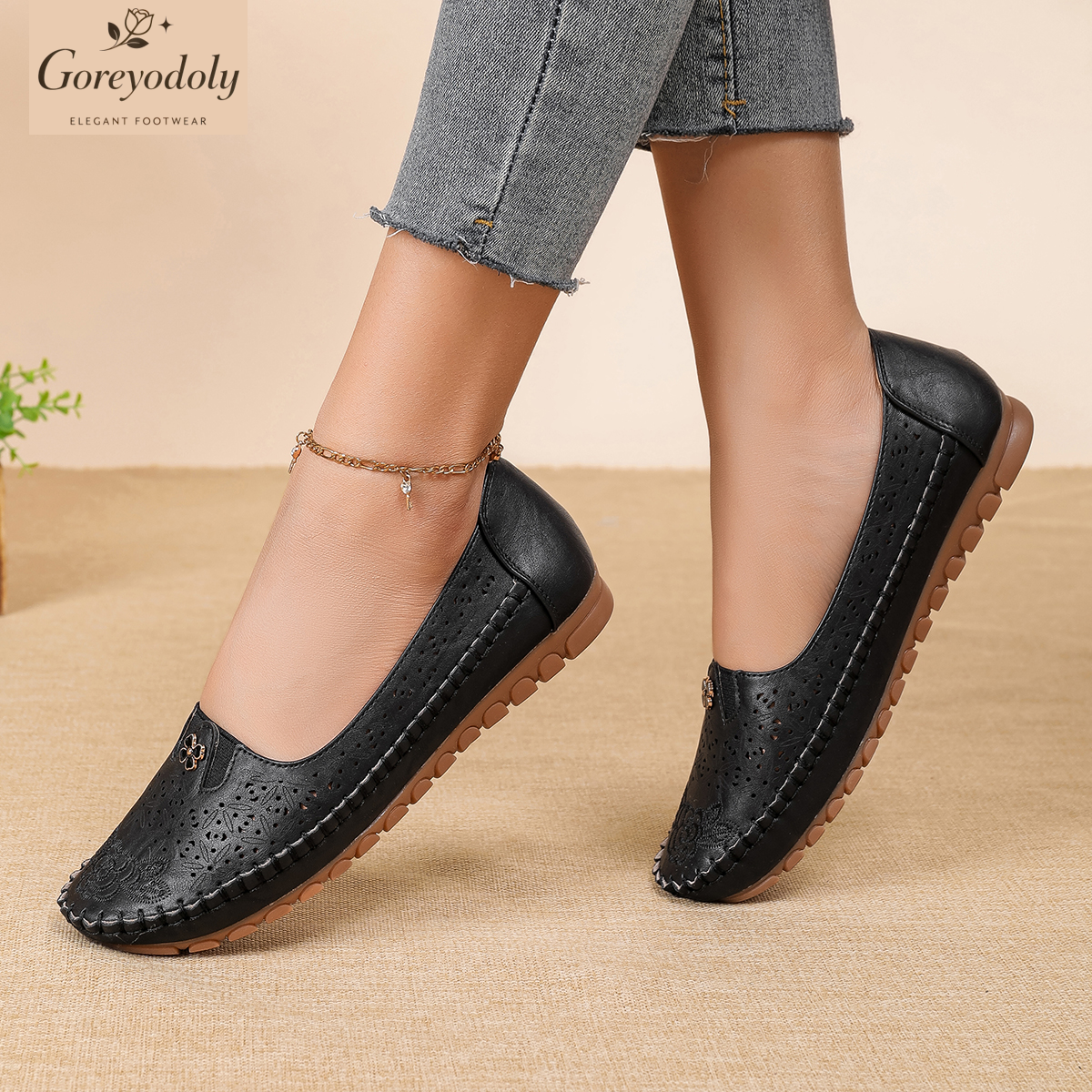 Goreyodoly women loafers flora - Embroidery Embellishments recension och pris