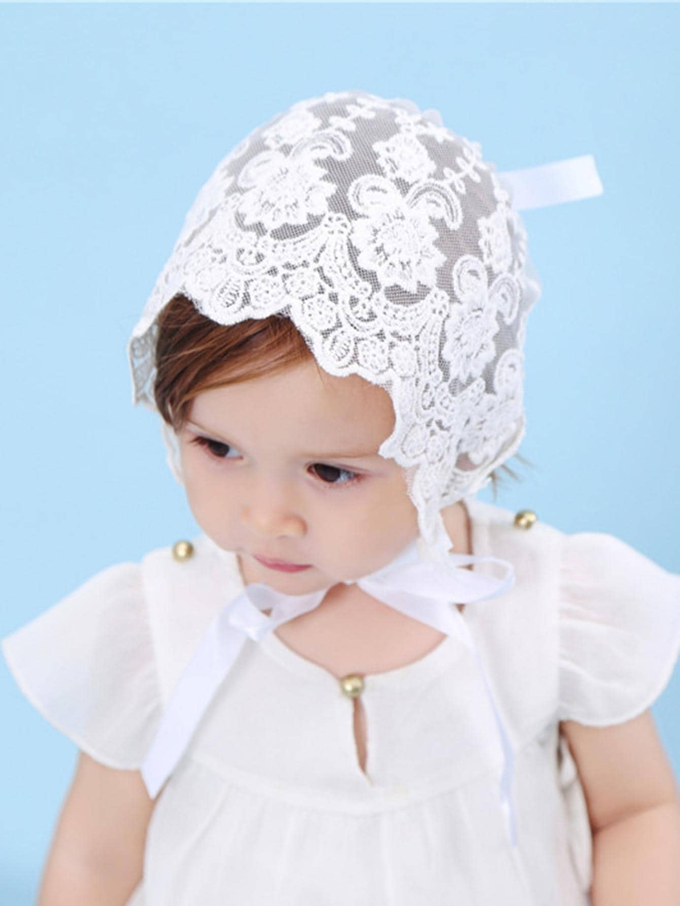 Baby Lace Brim Headband Hat He - Embroidery Embellishments recension och pris