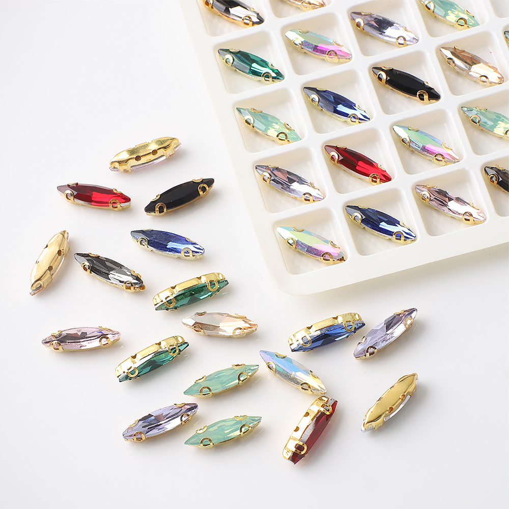 20Pcs 4x15mm Horse eye Crystal - Sew On Rhinestone recension och pris