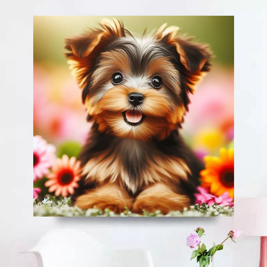 Yorkshire Terrier Dog 5D DIY D - Embroidery Embellishments recension och pris