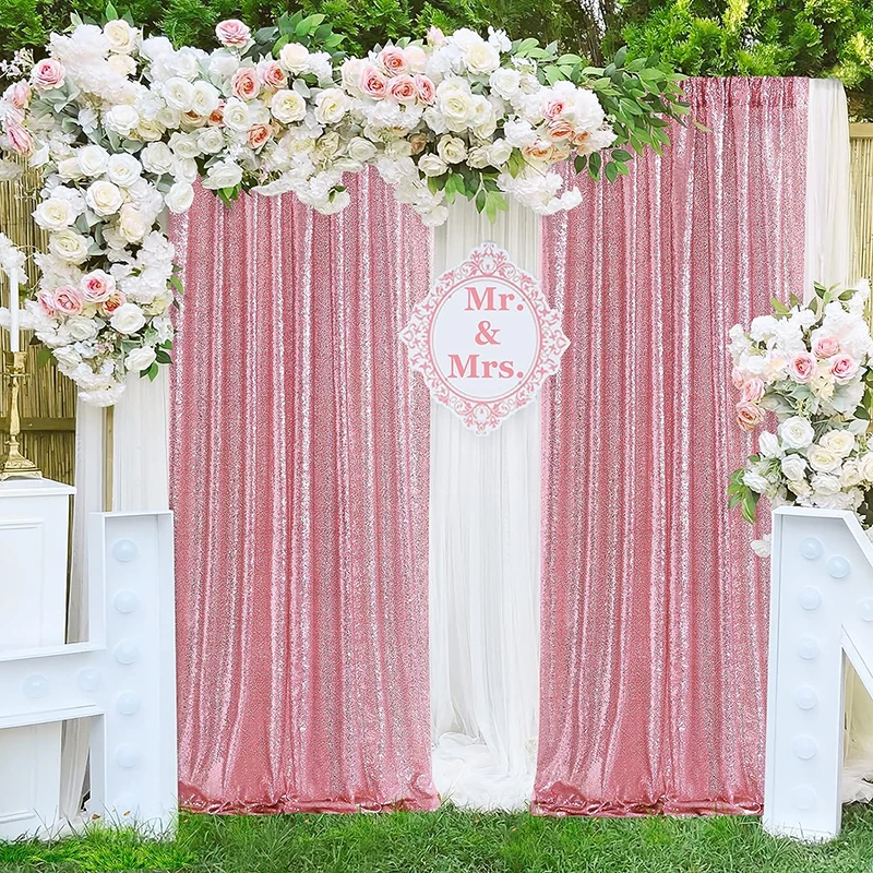 1PC Pink Sequin Backdrop Curta - Sequin Fabric Panel recension och pris