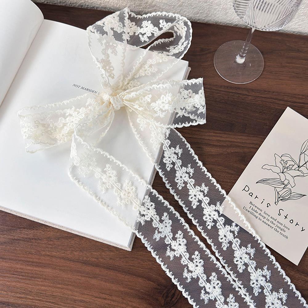 Elegant Lace Scarf Bow Necklac - Lace Ribbon Trim recension och pris