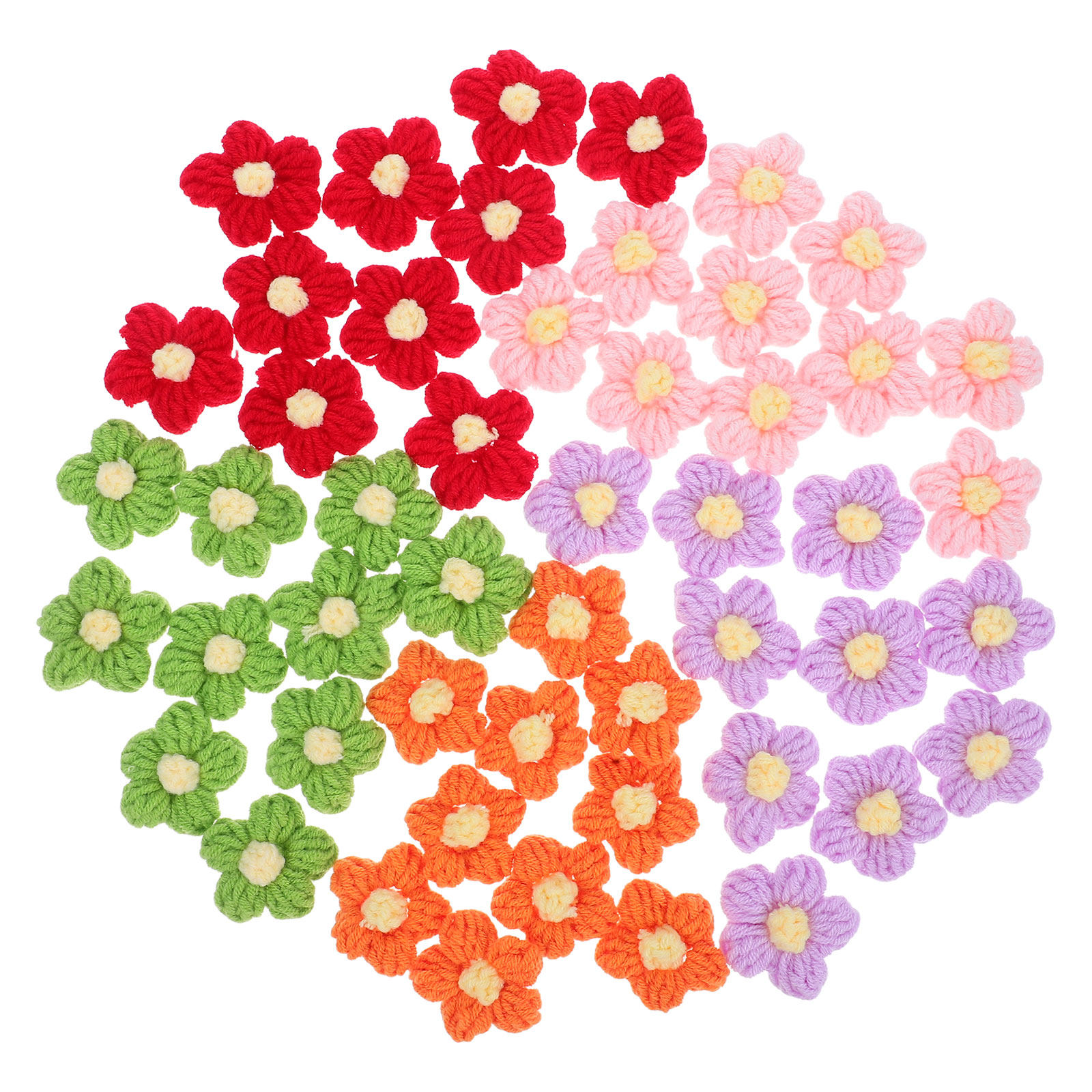 50Pcs Crochet Yarn Flowers Han - Craft Embellishment recension och pris