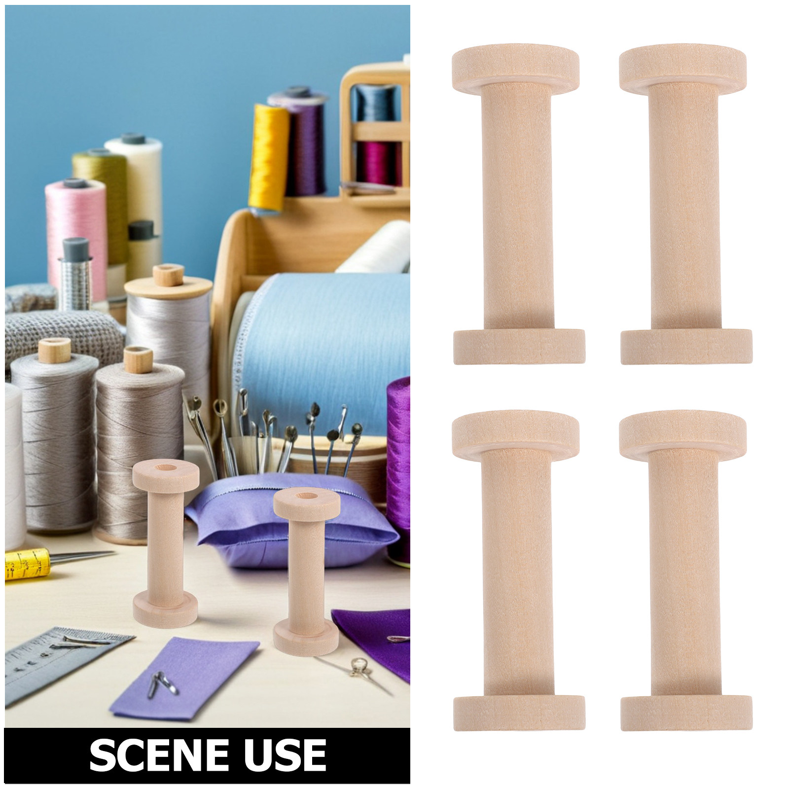 15Pcs Vintage Wooden Spools Em - Embroidery Craft recension och pris