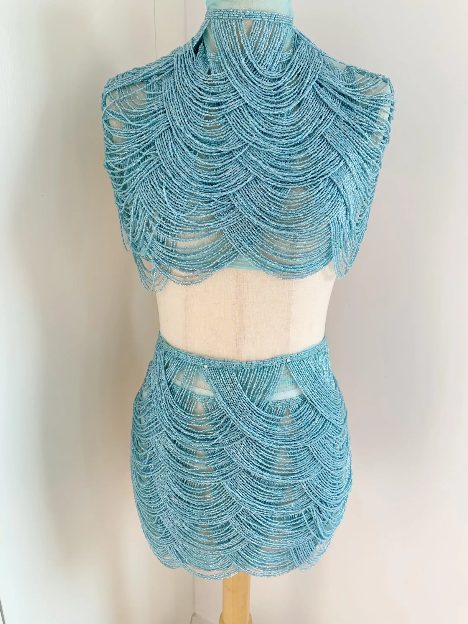 Light Blue Chains Cape Fabric, - Beaded Trim Fringe recension och pris