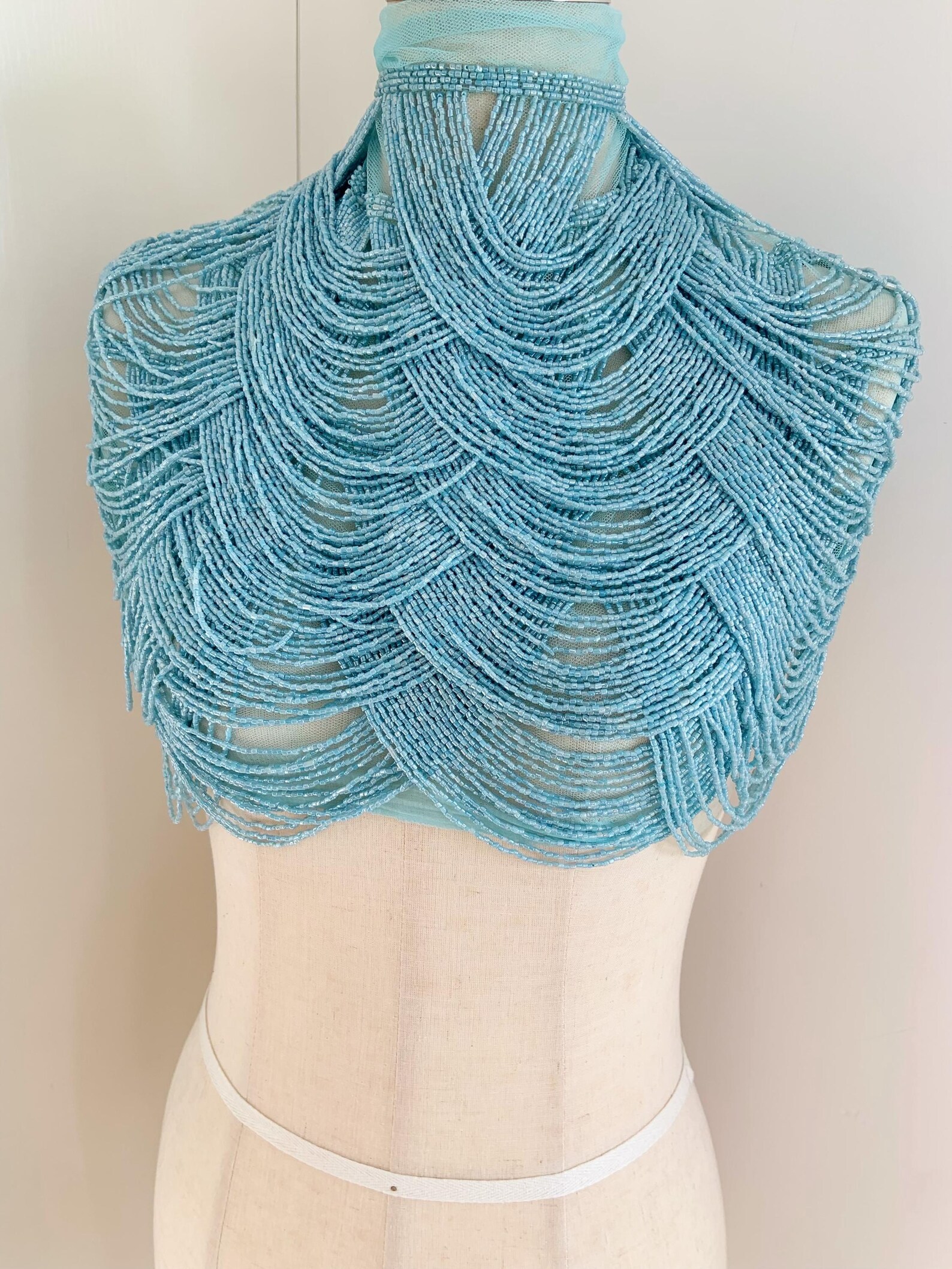 Light Blue Chains Cape Fabric, - Beaded Trim Fringe recension och pris