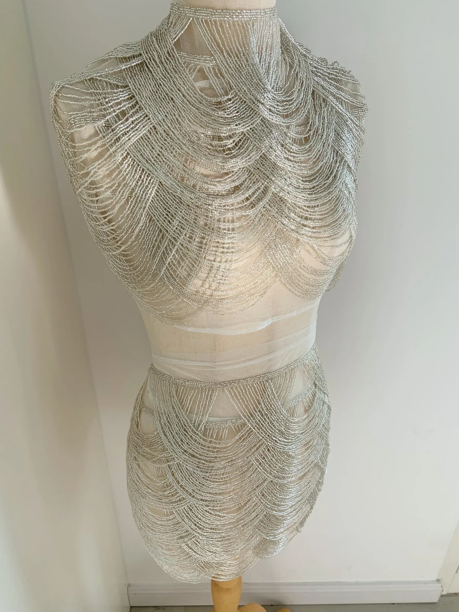 Light Blue Chains Cape Fabric, - Beaded Trim Fringe recension och pris