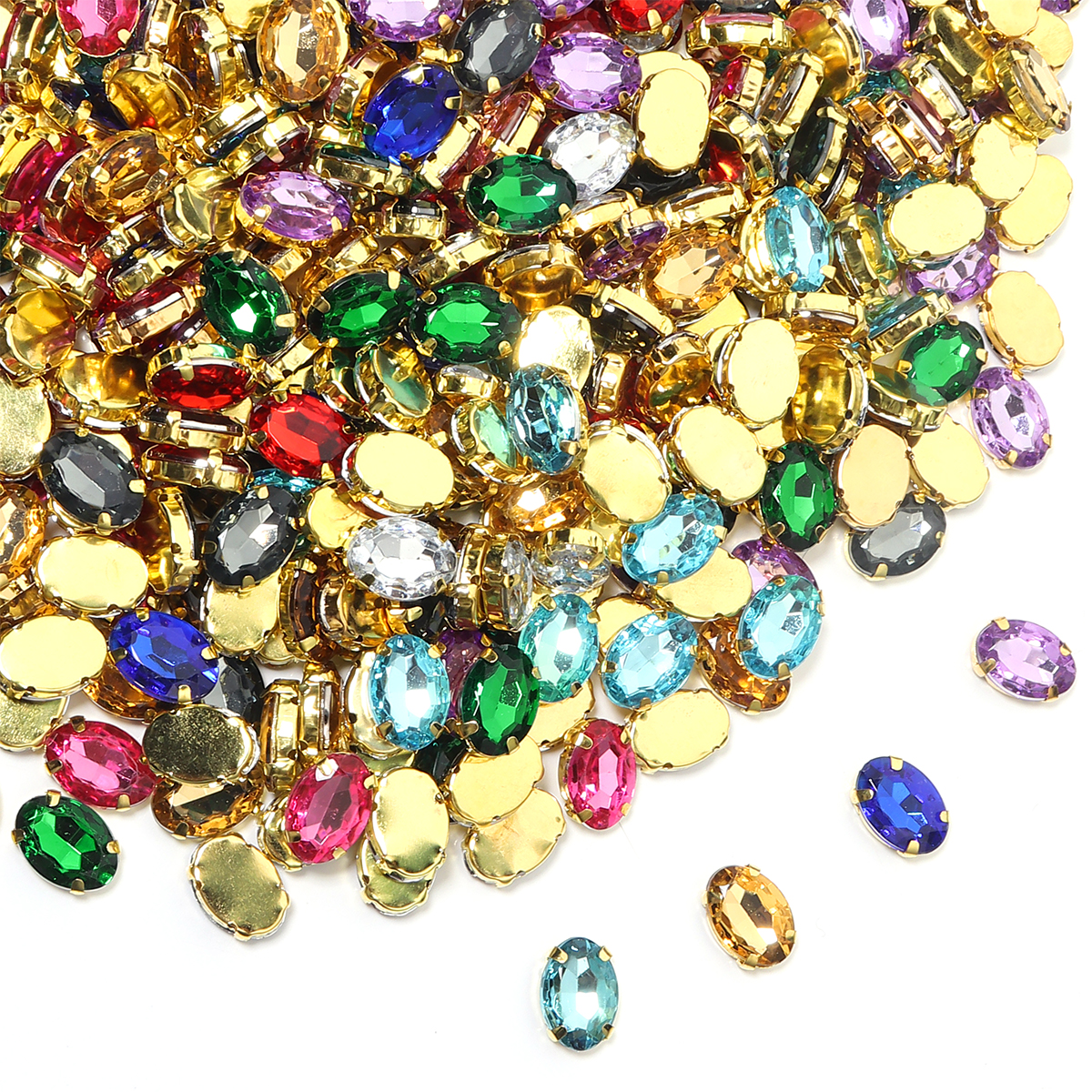 50pcs Gold Color Stainless Ste - Sew On Rhinestone recension och pris