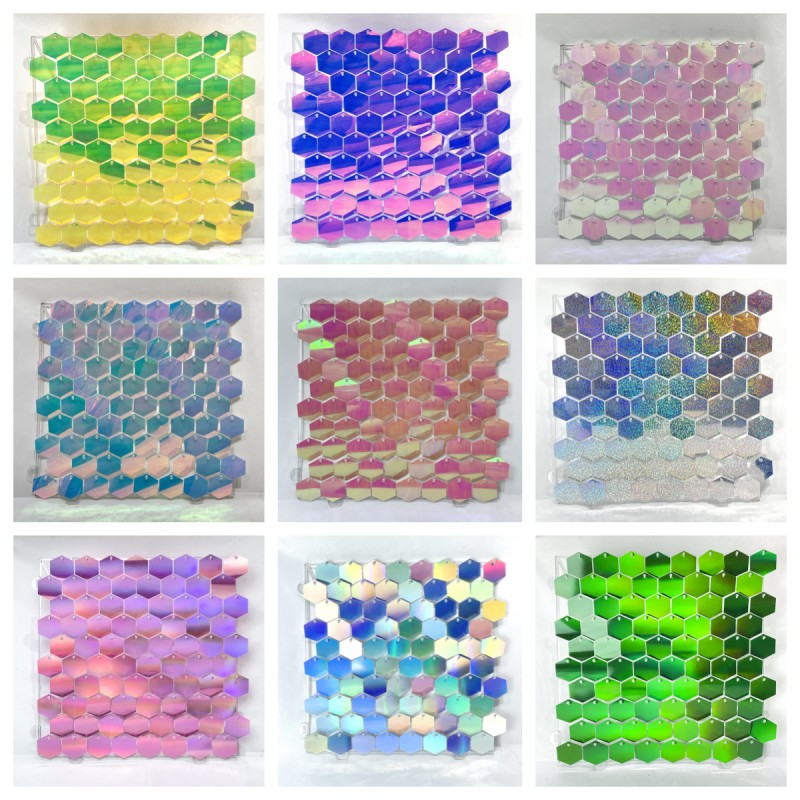 1pc Hexagon Sequin Backdrop Pa - Sequin Fabric Panel recension och pris