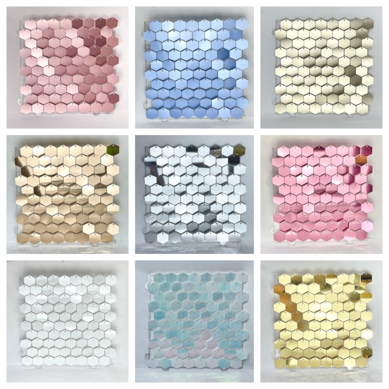 1pc Hexagon Sequin Backdrop Pa - Sequin Fabric Panel recension och pris