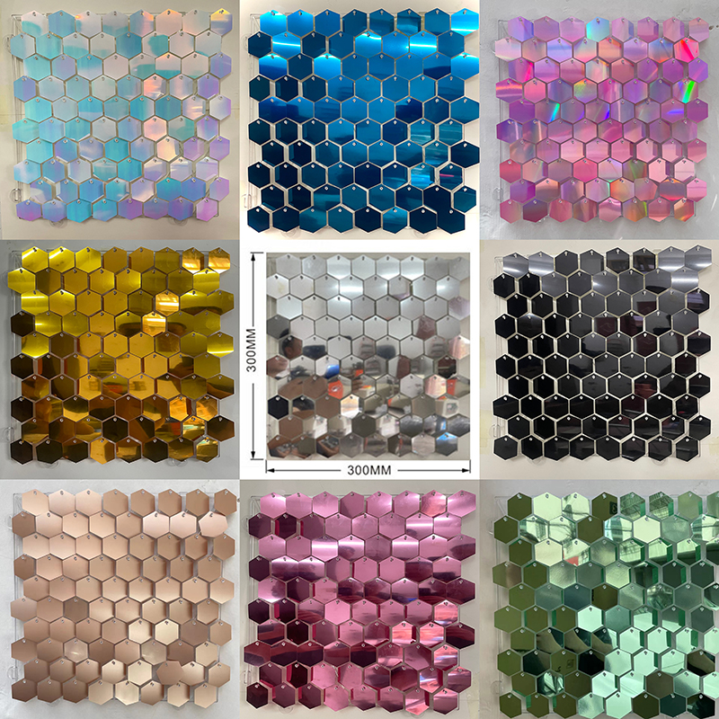 1pc Hexagon Sequin Backdrop Pa - Sequin Fabric Panel recension och pris