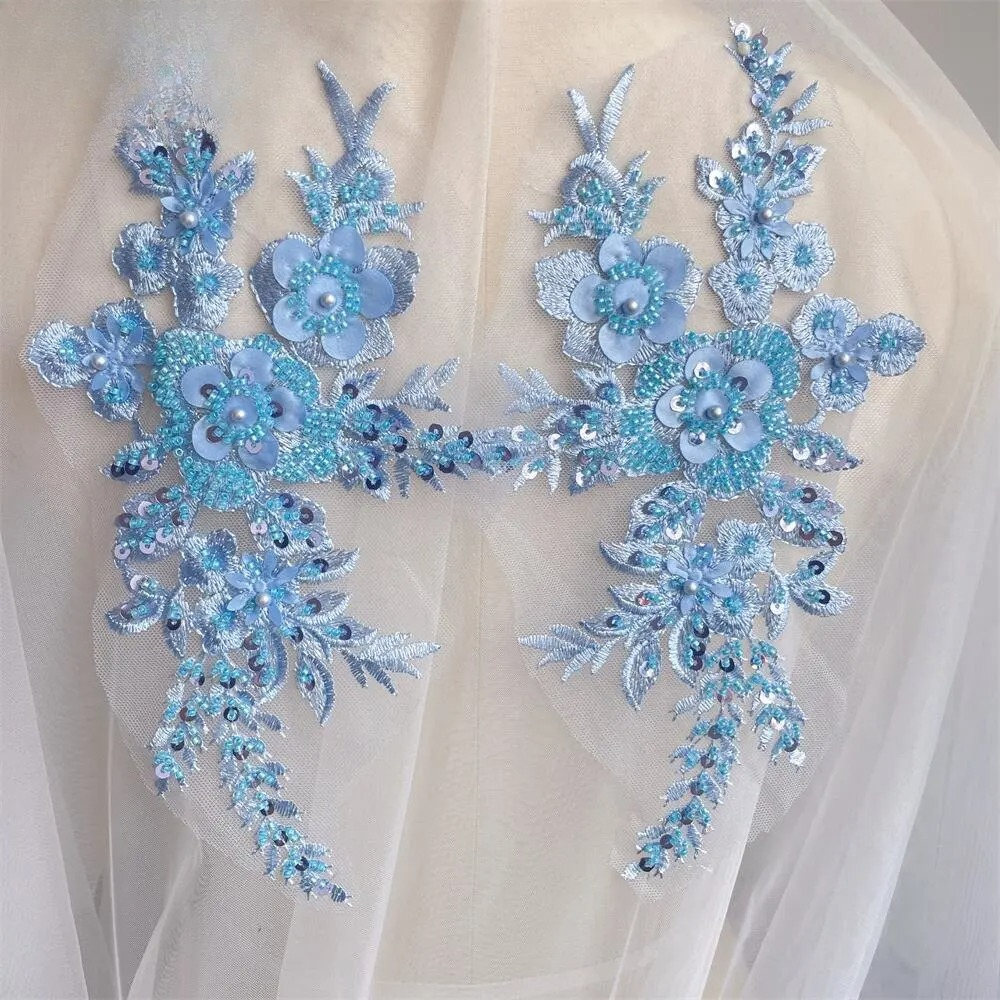 2PCS/1Pair New 12 Colors Sequi - Applique Patch Flower recension och pris